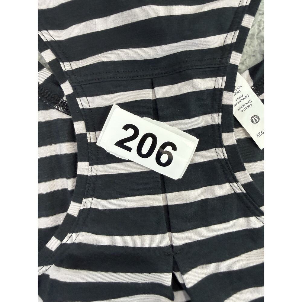 Lululemon Love Tank Pleated Yachtie Stripe Black Chrome Size 8 - Picture 11 of 11